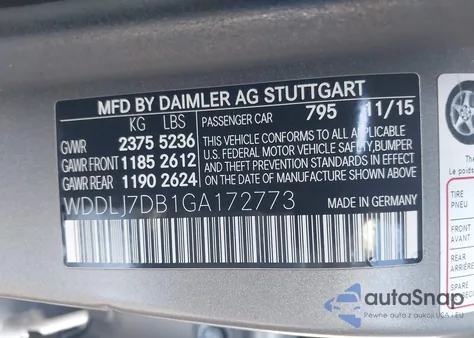 2016 Mercedes-Benz Cls 550 z USA, uszkodzony, nr VIN WDDLJ7DB1GA172773